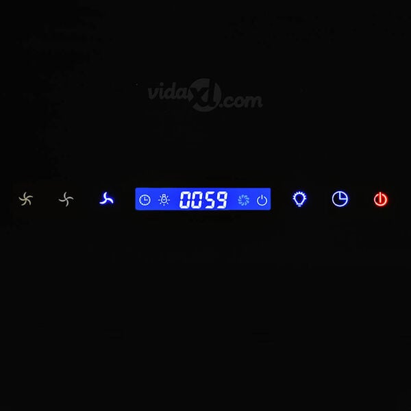 vidaXL Dunstabzugshaube Wandmontage Edelstahl 756 m&sup3;/h 90 cm Schwarz