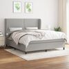 vidaXL Boxspringbett mit Matratze Hellgrau 180x200 cm Stoff