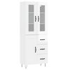 vidaXL Highboard Hochglanz-Wei&szlig; 69,5x34x180 cm Holzwerkstoff