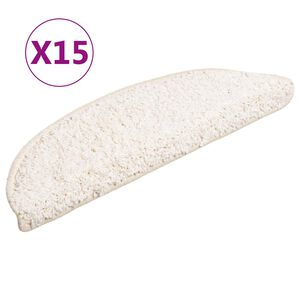 vidaXL Stufenmatten 15 Stk. 56x17x3 cm Wei&szlig; Halbrund