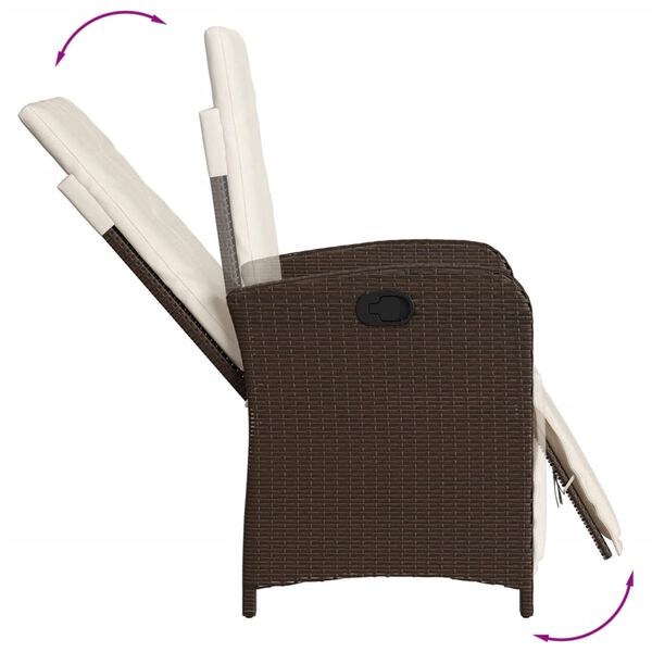 vidaXL 5-tlg. Garten-Essgruppe mit Kissen Braun Poly Rattan