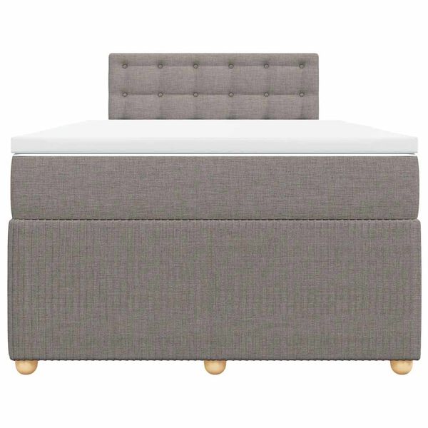 vidaXL Boxspringbett mit Matratze Taupe 120x190 cm Stoff