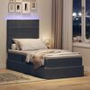 vidaXL Bett mit Stauraum und LED mit LED Dunkelgrau 90 x 200 cm Samt