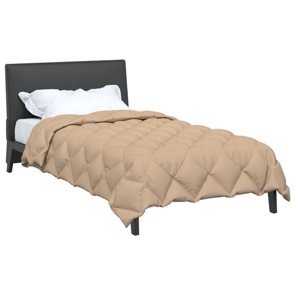 vidaXL Winterbettdecke Taupe 200 x 140 cm Mikrofaser