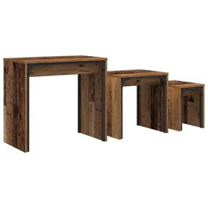 vidaXL Couchtisch 3 pcs Altholz Holzwerkstoff