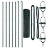 vidaXL Zaun mit Pfosten Gr&uuml;n 1,4 x 10 m Stahl und PVC