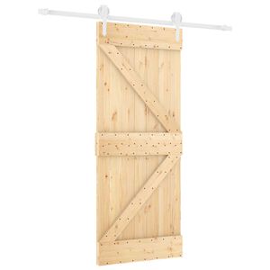 vidaXL Schiebet&uuml;r 85 x 210 cm Massivkiefer (Unbehandelt)