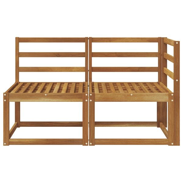 vidaXL Outdoor Mittel- und Ecksofa 2 St&uuml;ck Natur Massivholz Akazie