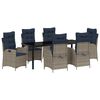 vidaXL Garten Essgruppe 7 stk. Grau und Schwarz Rattan