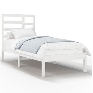 vidaXL Massivholzbett Wei&szlig; 90x190 cm