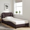 vidaXL Bett mit Matratze "Hvar" Dunkelbraun 90x190 cm Stoff