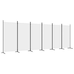vidaXL 6-tlg. Paravent Wei&szlig; 520x180 cm Stoff
