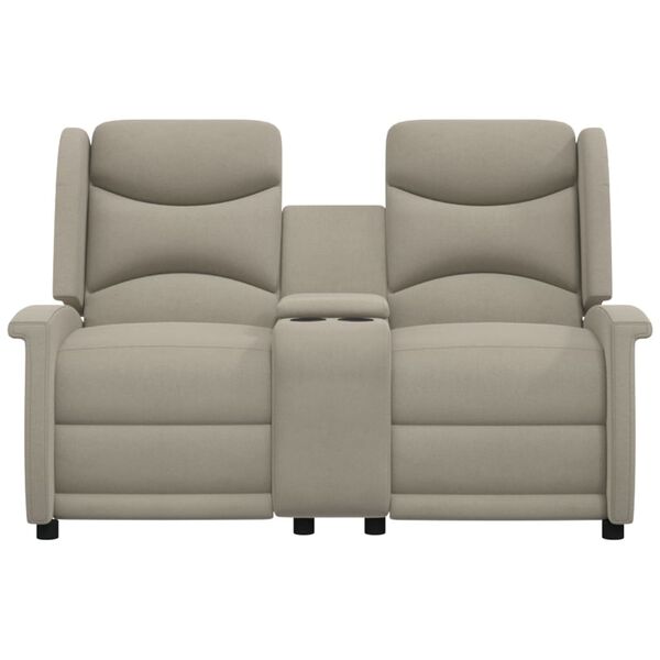 vidaXL Relaxsofa 2-Sitzer Hellgrau Mikrofasergewebe