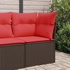 vidaXL Garten-Ecksofa mit Kissen Braun Poly Rattan