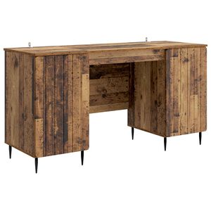 vidaXL Schreibtisch mit Regal Altholz 142,5 x 50 x 75 cm Holzwerkstoff