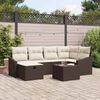 vidaXL Garten-Sofa-Set 7 pcs Braun 55 x 62 x 69 cm Poly Rattan