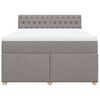 vidaXL Boxspringbett mit Matratze Taupe 140x200 cm Stoff