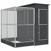 vidaXL Voliere mit Erweiterung Silber 209 x 203 x 216 cm Stahl