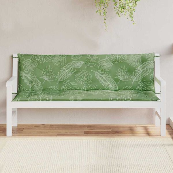 vidaXL Gartenbank-Auflagen 2 Stk. Blattmuster 150x50x7 cm Stoff