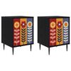 vidaXL Nachttisch ESSEN 2 stk. Schwarz Eichen-Optik 36 x 33 x 51 cm