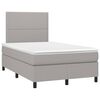 vidaXL Boxspringbett mit Matratze & LED Hellgrau 120x200 cm Stoff