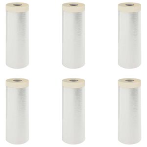 vidaXL Staubschutzfolie mit Klebeband 6 pcs Transparent 270 x 1600 cm