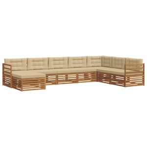 vidaXL Sofagarnituren 8 pcs Natur und Beige Massivholz Akazie