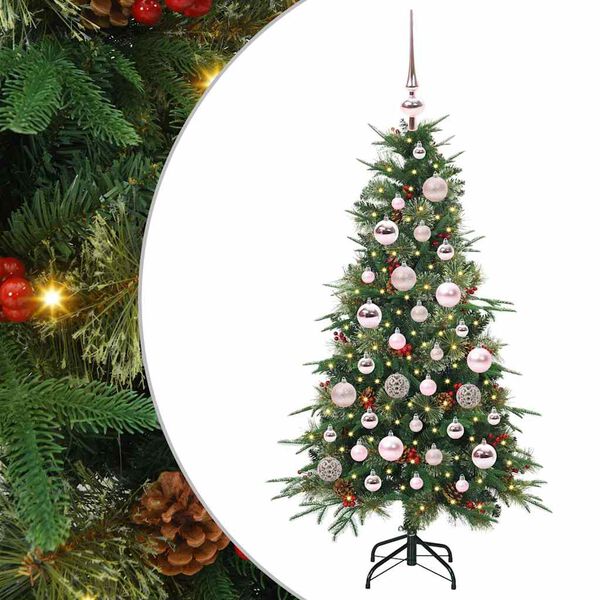 vidaXL K&uuml;nstlicher klappbarer Weihnachtsbaum Gr&uuml;n 120 cm PE und PVC