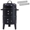 vidaXL Outdoor Grill &Oslash; 40 x 80 cm Stahl Schwarz