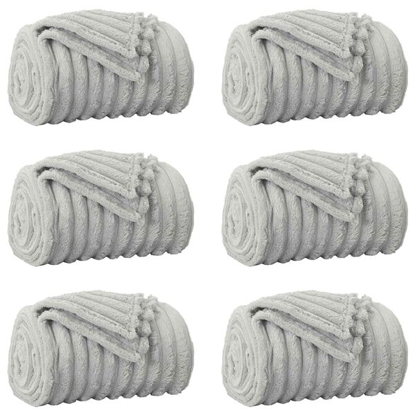 vidaXL Wohndecken 6 pcs Grau 150 x 130 cm Fleece