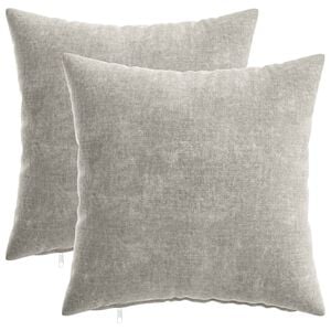 vidaXL Kissenbezug 2 pcs HEERLEN Hellgrau 35 x 35 cm Chenille-Stoff