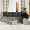 vidaXL Garten-Sofa-Set mit Kissen 9 pcs Hellgrau Poly Rattan