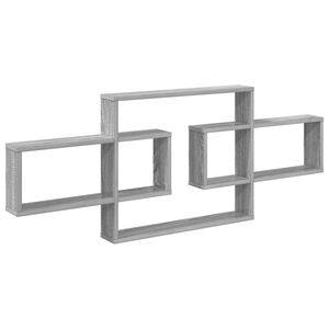 vidaXL Wandregal Sonoma-Grau 130 x 10 x 50 cm Holzwerkstoff