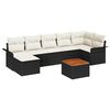 vidaXL Garten-Sofa-Set mit Kissen mit Speicher 8 pcs Schwarz und Creme