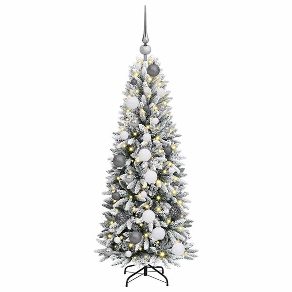 vidaXL K&uuml;nstlicher Weihnachtsbaum mit 150 LEDs mit St&auml;nder Wei&szlig; 120 cm