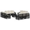 vidaXL Gartensofa-set 13 Stk. Schwarz Poly-Rattan