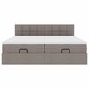 vidaXL Ottoman-Bett mit Matratzen Taupe 180x200 cm Stoff