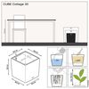LECHUZA Pflanzgef&auml;&szlig; CUBE Cottage 30 ALL-IN-ONE Granitgrau