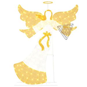 vidaXL Beleuchteter Winkel Warmes Wei&szlig; 116 x 29 x 158,5 cm Polyester