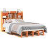 vidaXL Massivholzbett mit Regal ohne Matratze Wachsbraun 120x200 cm