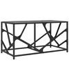 vidaXL Couchtisch mit Glasplatte Schwarz 78,5x40x41 cm Stahl