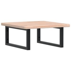 vidaXL Waschtischplatte mit Halterung Stahl und Massivholz Eiche