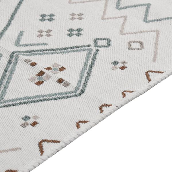 vidaXL Teppich Beige und Blau 80x300 cm Baumwolle