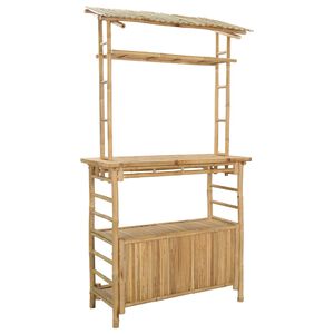 vidaXL Outdoor Bartisch Natur 110 x 50 x 210 cm Bambus