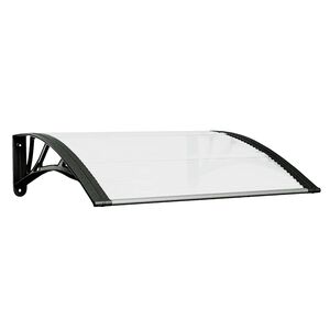 vidaXL T&uuml;rvordach Schwarz und Transparent 80x75 cm Polycarbonat