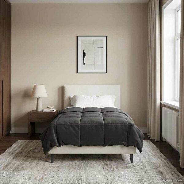 vidaXL Ganzjahresbettdecke Anthrazit 155 x 200 cm Mikrofaser