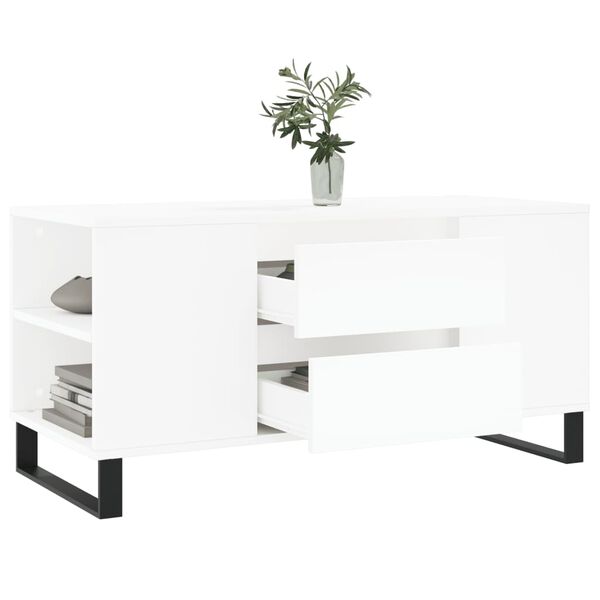 vidaXL Couchtisch Wei&szlig; 102x44,5x50 cm Holzwerkstoff