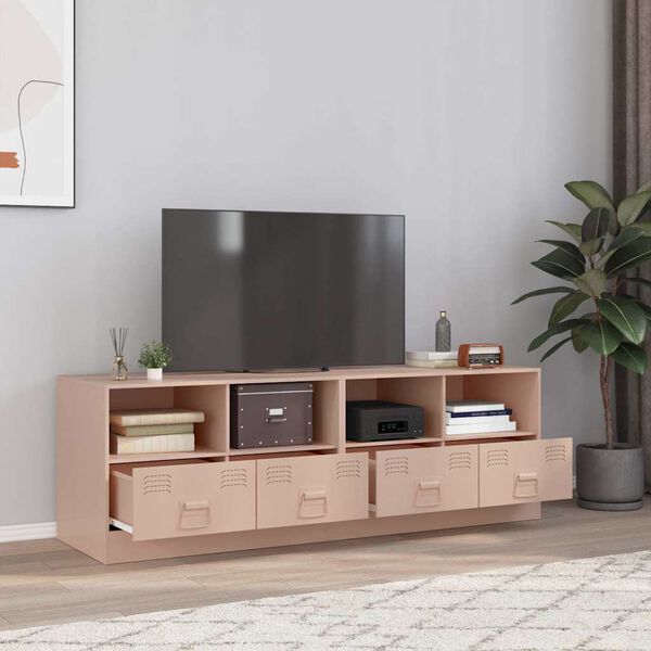 vidaXL TV-Schr&auml;nke 2 Stk. Rosa 67x39x44 cm Stahl