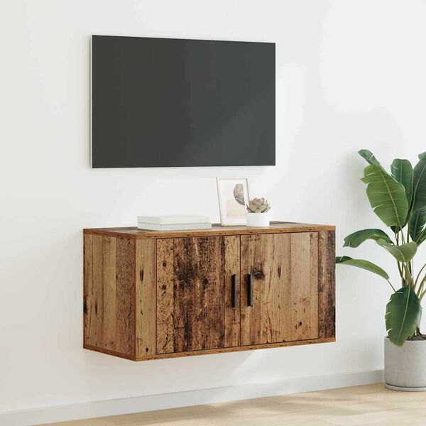 vidaXL Wandmontiertes TV-Regal Altholz 80 x 34,5 x 40 cm Holzwerkstoff