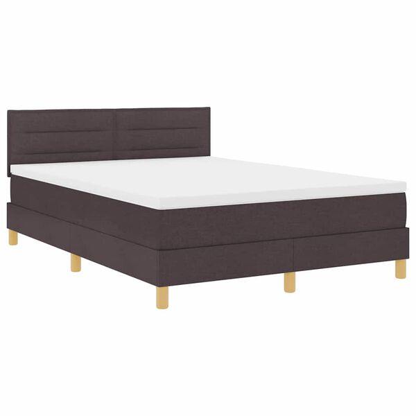 vidaXL Boxspringbett mit Matratze Dunkelbraun 140 x 200 cm Stoff